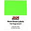JAM Paper Shipping Labels, Full Page, 5 1/2" x 8 1/2" , Neon Green, 10 Full Sheets Thumbnail 1