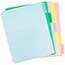 JAM Paper Plastic Index Tab Dividers w/ Double Pockets, 5-Tab, 9 3/4" x 11 1/2", Multicolor Thumbnail 2