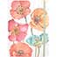 JAM Paper Hardcover Notebook with Elastic Band, 5 3/4" x 8 1/4", Gilded Poppies, 160 Lined Sheets Thumbnail 1