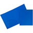 JAM Paper Plastic Heavy Duty 2 Pocket School Presentation Folders, Blue, 6/PK Thumbnail 1