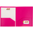 JAM Paper Plastic Heavy Duty 2 Pocket School Presentation Folders, Fuchsia Pink, 6/PK Thumbnail 3