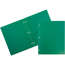 JAM Paper Plastic Heavy Duty 3 Hole Punch 2 Pocket School Presentation Folders, Green, 6/PK Thumbnail 1