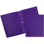 JAM Paper Plastic Heavy Duty 3 Hole Punched 2 Pocket School Folder, Purple, 6/PK Thumbnail 1