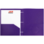 JAM Paper Plastic Heavy Duty 3 Hole Punched 2 Pocket School Folder, Purple, 6/PK Thumbnail 4