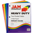JAM Paper Plastic Heavy Duty 3 Hole Punch 2 Pocket School Presentation Folders, Assorted Primary Colors, 6/PK Thumbnail 2
