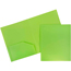 JAM Paper Plastic Heavy Duty 2 Pocket School Presentation Folders, Lime Green, 6/PK Thumbnail 1