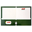 JAM Paper Laminated Two-Pocket Glossy 3 Hole Punch Folders, Green, 25/PK Thumbnail 2