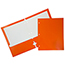 JAM Paper Laminated Two-Pocket Glossy 3 Hole Punch Folders, Orange, 25/PK Thumbnail 1