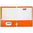 JAM Paper Laminated Two-Pocket Glossy 3 Hole Punch Folders, Orange, 25/PK Thumbnail 2