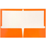 JAM Paper Laminated Glossy 2 Pocket School Presentation Folders, Orange, 6/PK Thumbnail 2