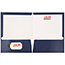 JAM Paper Laminated Two-Pocket Glossy Folders, Navy Blue, 100/BX Thumbnail 3