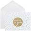 JAM Paper Greeting Card Set with Envelopes, 3.5" x 4.88", Gold Tiny Dot, 10 Card Set Thumbnail 1