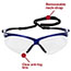 KleenGuard™ V30 Nemesis Safety Glasses, Clear Anti-Fog Lens With Metallic Blue Frame, 1 Pair Thumbnail 3
