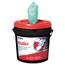 WypAll Power Clean ProScrub Pre-Saturated Wipes With Bucket, Green/White, 75 Wipes Per Bucket Thumbnail 1