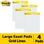 Post-it Super Sticky Easel Pad, Quadrille Rule, 25" x 30", White, 30 Sheets/Pad, 4 Pads/Carton Thumbnail 10