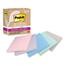 Post-it 100% Recycled Paper Super Sticky Notes, 3" x 3", Wanderlust Pastels, 70 Sheets/Pad, 5 Pads/Pack Thumbnail 1