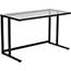 Flash Furniture Desk with Pedestal Frame, Metal/Glass, Black Thumbnail 3