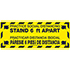 NMC™ Practice Social Distancing Stand 6 FT Apart, Floor Sign, Black/Yellow, Temp-Step Material, 8 x 20, English/Spanish Thumbnail 1