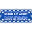 NMC™ Practice Social Distancing Stand 6 FT Apart, Floor Sign, Blue, Walk-On Material , 8 x 20, English/Spanish Thumbnail 1