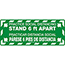 NMC™ Practice Social Distancing Stand 6 FT Apart, Floor Sign, Green, Walk-On Material , 8 x 20, English/Spanish Thumbnail 1