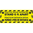 NMC™ Practice Social Distancing Stand 6 FT Apart, Floor Sign, Black/Yellow, TexWalk Material , 7.63 x 19.63, English/Spanish Thumbnail 1