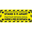 NMC™ Practice Social Distancing Stand 6 FT Apart, Floor Sign, Black/Yellow, Walk-On Material , 8 x 20, English/Spanish Thumbnail 1