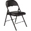 NPS Commercialine Steel Folding Chair, Vinyl Padded Seat, Black Thumbnail 1