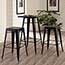 OFM™ 161 Collection Industrial Modern Indoor/Outdoor Bar Stools w/ Oversized Seats, 30" H, Black, 4/CT Thumbnail 3