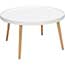 OFM 161 Collection Mid Century Modern Coffee Table, Plastic, Solid Wood Legs, White Thumbnail 1