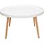 OFM 161 Collection Mid Century Modern Coffee Table, Plastic, Solid Wood Legs, White Thumbnail 2
