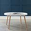 OFM 161 Collection Mid Century Modern Coffee Table, Plastic, Solid Wood Legs, White Thumbnail 3