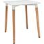OFM™ 161 Collection Mid Century Modern Square Dining Table, 24", Solid Wood Legs, White Thumbnail 1