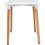 OFM™ 161 Collection Mid Century Modern Square Dining Table, 24", Solid Wood Legs, White Thumbnail 2
