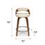OFM™ 161 Collection Mid Century Modern Swivel Seat Stool with Vinyl Back/ Seat Cushion,  24" H,  Walnut/Ivory Thumbnail 3