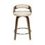 OFM 161 Collection Mid Century Modern Swivel Seat Stool with Vinyl Back/ Seat Cushion,  24" H,  Walnut/Ivory Thumbnail 14