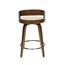 OFM 161 Collection Mid Century Modern Swivel Seat Stool with Vinyl Back/ Seat Cushion,  24" H,  Walnut/Ivory Thumbnail 16