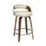 OFM™ 161 Collection Mid Century Modern Swivel Seat Stool with Vinyl Back/ Seat Cushion,  24" H,  Walnut/Ivory Thumbnail 1