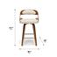 OFM™ 161 Collection Mid Century Modern Swivel Seat Stool, 26" H, Bentwood Frame, Walnut/Ivory Thumbnail 3