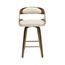OFM™ 161 Collection Mid Century Modern Swivel Seat Stool, 26" H, Bentwood Frame, Walnut/Ivory Thumbnail 14