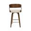 OFM™ 161 Collection Mid Century Modern Swivel Seat Stool, 26" H, Bentwood Frame, Walnut/Ivory Thumbnail 16