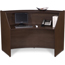OFM™ Marque Series Single-Unit Curved Reception Station, Walnut Thumbnail 2