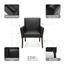 OFM Essentials Collection Bonded Leather Executive Guest Chair with Arms and Wooden Legs, Black Thumbnail 2