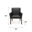 OFM Essentials Collection Bonded Leather Executive Guest Chair with Arms and Wooden Legs, Black Thumbnail 3