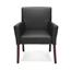 OFM Essentials Collection Bonded Leather Executive Guest Chair with Arms and Wooden Legs, Black Thumbnail 4
