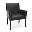OFM Essentials Collection Bonded Leather Executive Guest Chair with Arms and Wooden Legs, Black Thumbnail 1
