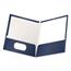 Oxford™ High Gloss Laminated Paperboard Folder, 100-Sheet Capacity, Navy, 25/Box Thumbnail 1