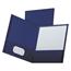 Oxford™ Linen Finish Twin Pocket Folders, Letter, Navy, 25/Box Thumbnail 1