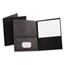 Oxford™ Twin-Pocket Folder, Embossed Leather Grain Paper, Black, 25/BX Thumbnail 1