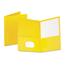 Oxford™ Twin-Pocket Folder, Embossed Leather Grain Paper, Yellow, 25/BX Thumbnail 1