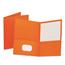 Oxford™ Twin-Pocket Folder, Embossed Leather Grain Paper, Orange, 25/BX Thumbnail 1